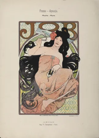 Litografía Mucha - Job, 1897 -  Scarce original lithograph!
