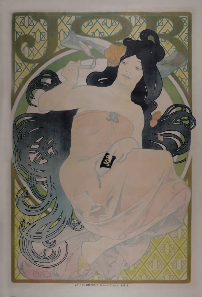 Litografía Mucha - Job, 1898 - Very large!