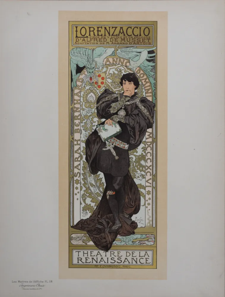 Litografía Mucha - Lorenzaccio, Les Maitres de L’Affiche, 1898