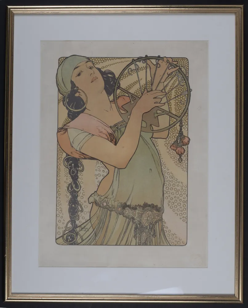 Litografía Mucha - Salome, C. 1897 - Framed