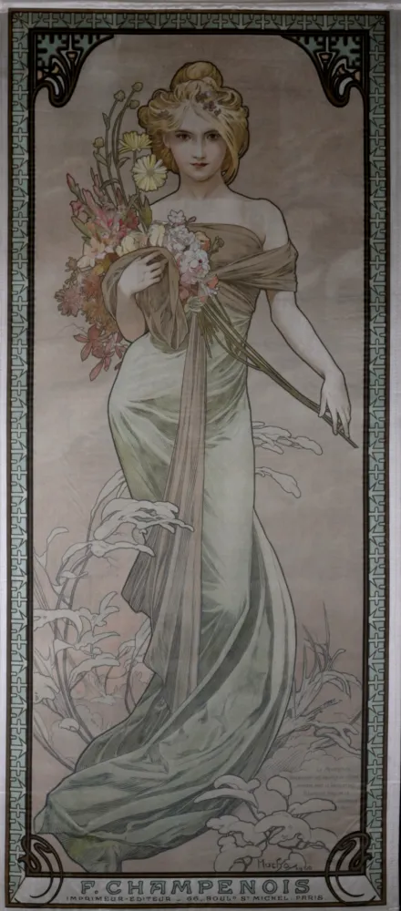 Litografía Mucha - The Seasons / Spring