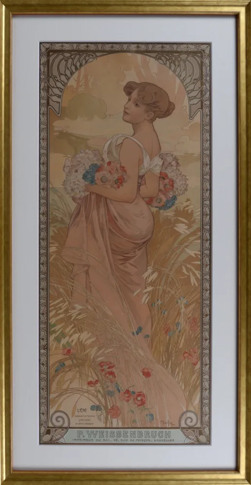 Litografía Mucha - The Seasons : Summer, circa 1903