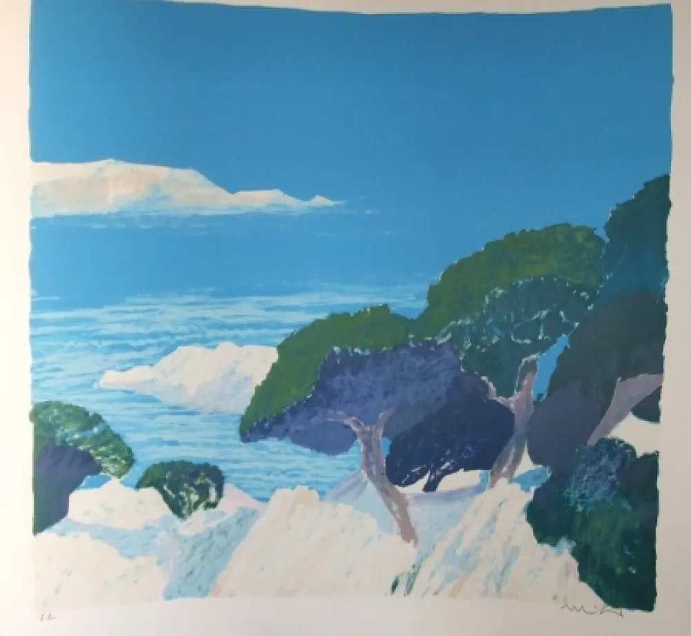 Litografía Muhl - Les iles de Lerens.