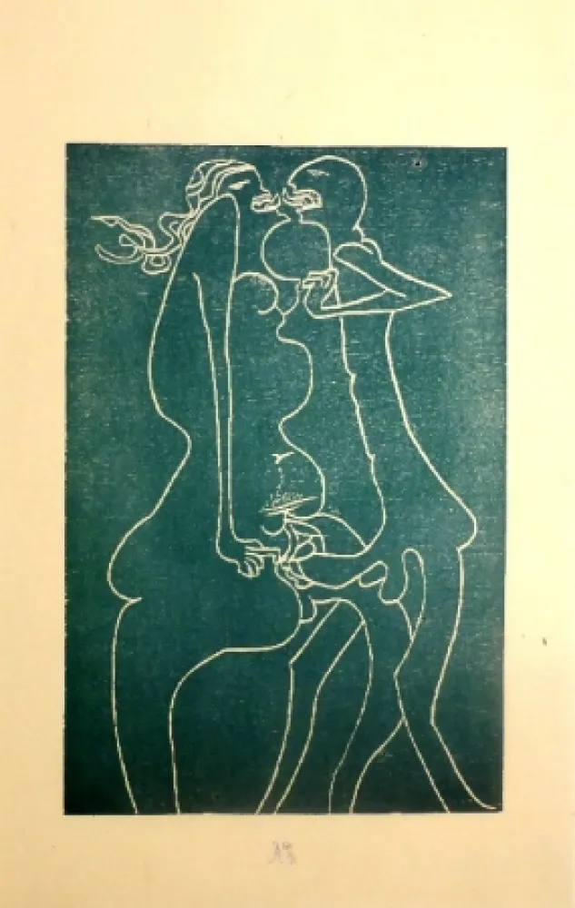 Grabado En Madera Müller - 13 Fois Elle et Moi