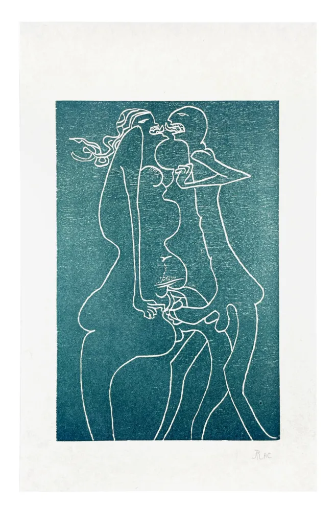 Grabado En Madera Müller - 13 FOIS ELLE ET MOI - FLAMMES