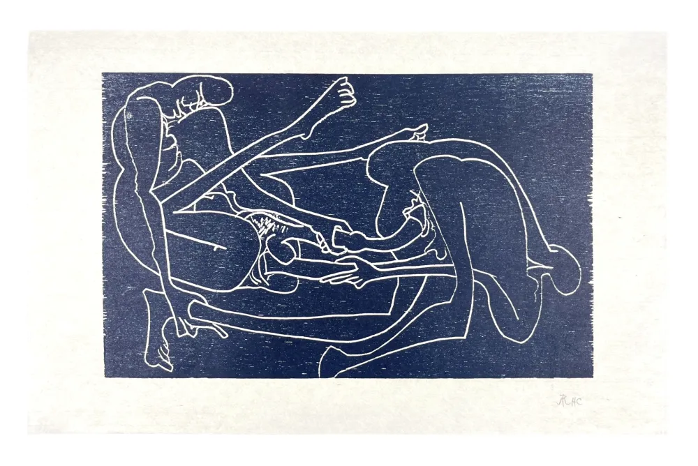 Grabado En Madera Müller - 13 FOIS ELLE ET MOI - TÊTE À TÊTE