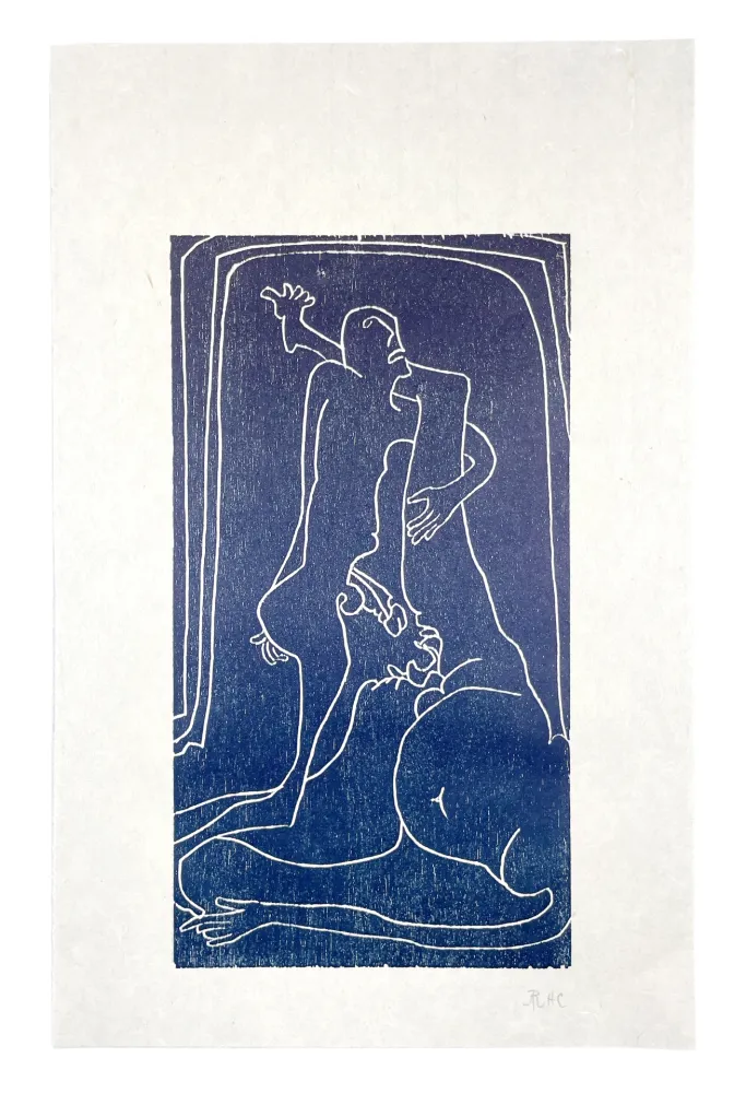 Grabado En Madera Müller - 13 FOIS ELLE ET MOI - TOMBE