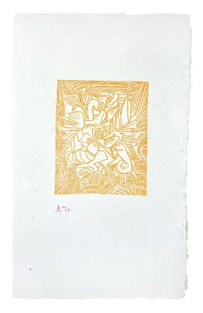 Grabado En Madera Müller - LES MORILLES (ESQUISSE XVIII)