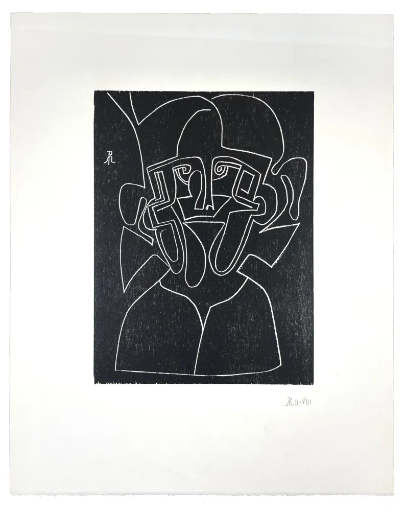 Grabado En Madera Müller - VISAGE V (MIROIR)