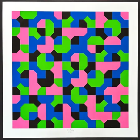 Serigrafía Munari - Bruno Munari (1907–1998) – Peano Curves – Screen print on Fabriano paper – 1991