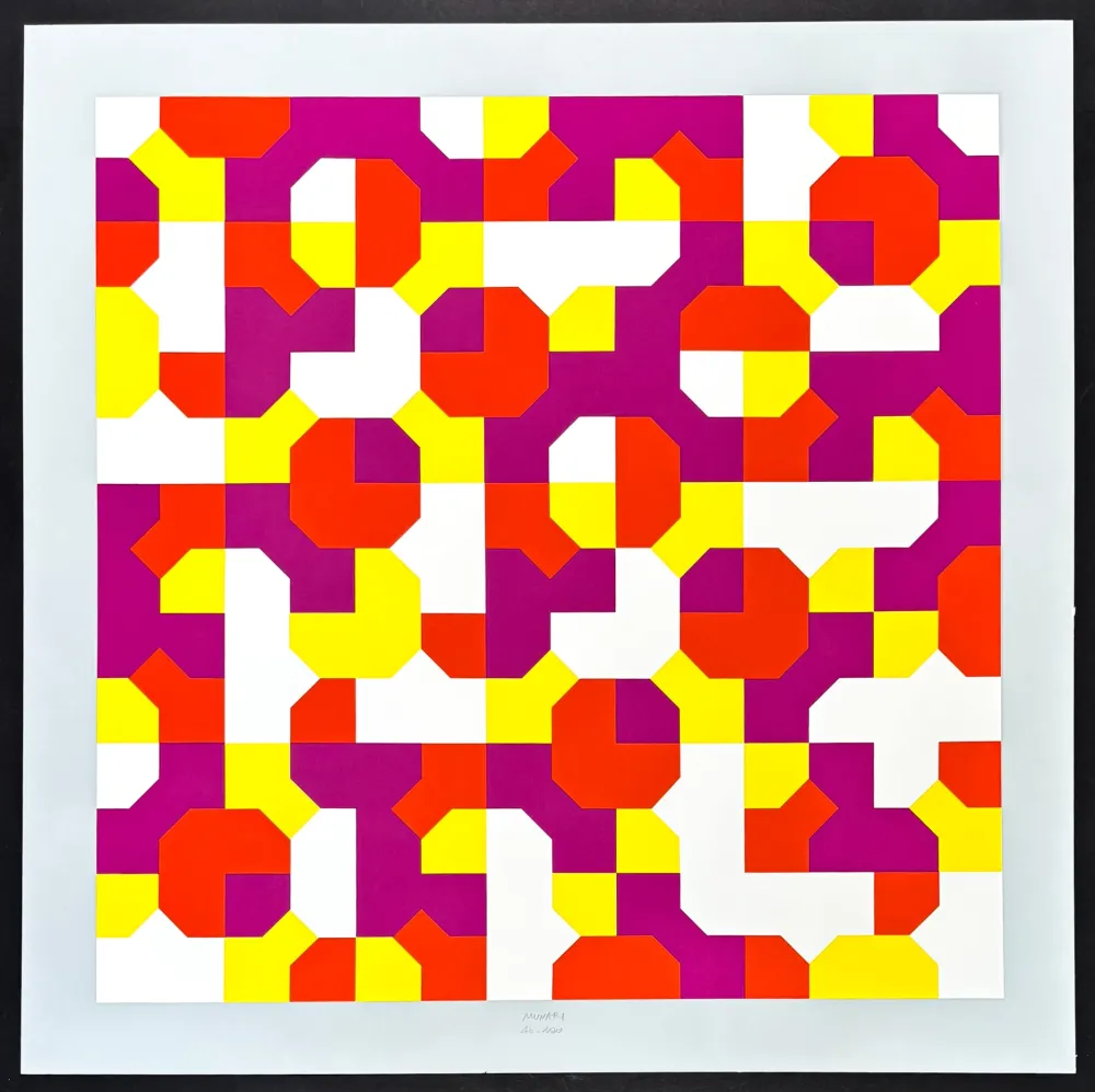 Serigrafía Munari - Bruno Munari (1907–1998) – Peano Curves – Screen print on Fabriano paper – 1991