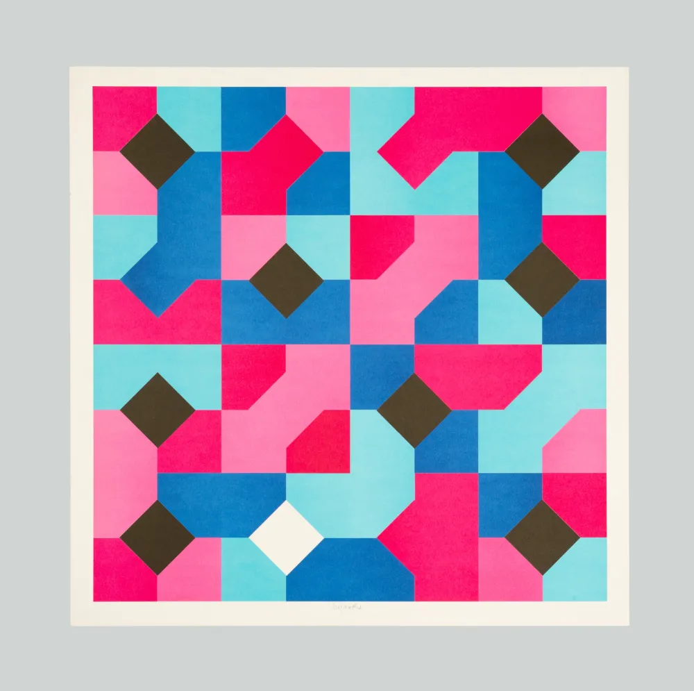 Litografía Munari - Curve di Peano