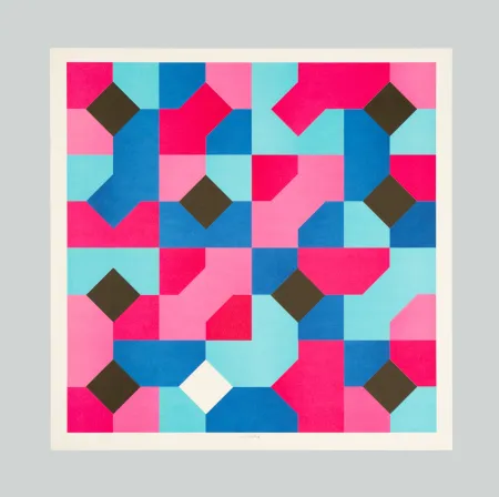 Litografía Munari - Curve di Peano