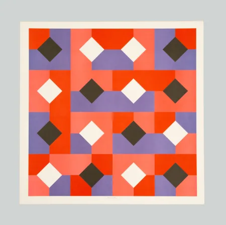 Litografía Munari - Curve di Peano