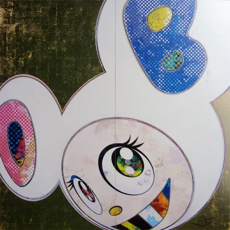 Litografía Murakami - DOB in pure white robe (pink & blue)