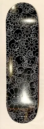 Serigrafía Murakami - Flowers Skulls Skate Deck