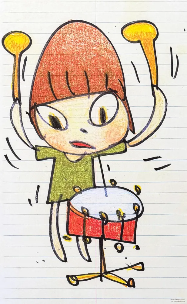 Litografía Nara - Yoshitomo Nara (1959) - Banging the Drum - lithograph on paper - 2020