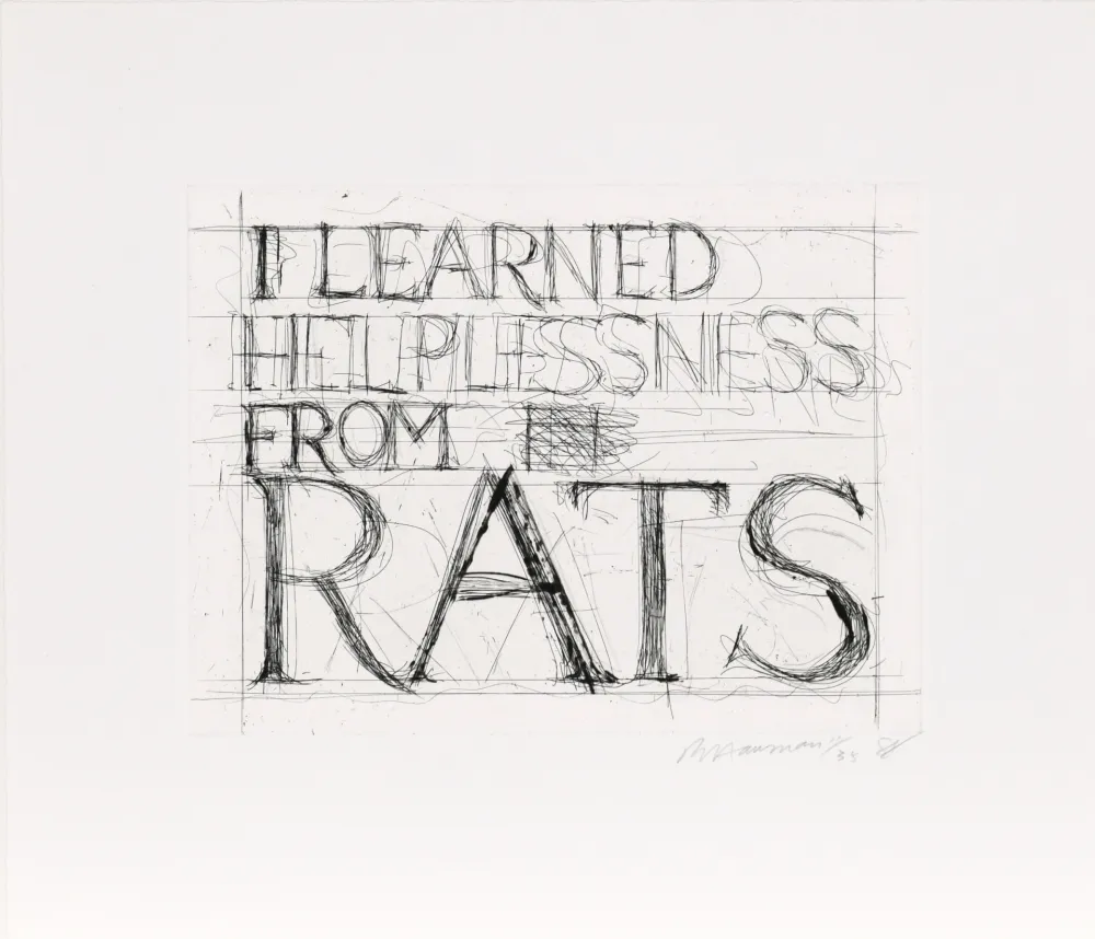 Aguafuerte Nauman - I Learned Helplessness from Rats