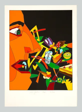 Serigrafía Nespolo - Soggetto in rosso