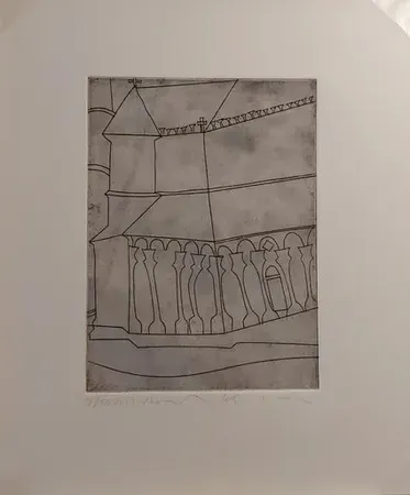 Grabado Nicholson - FRAGMENT OF TUSCAN CATHEDRAL  (1966)