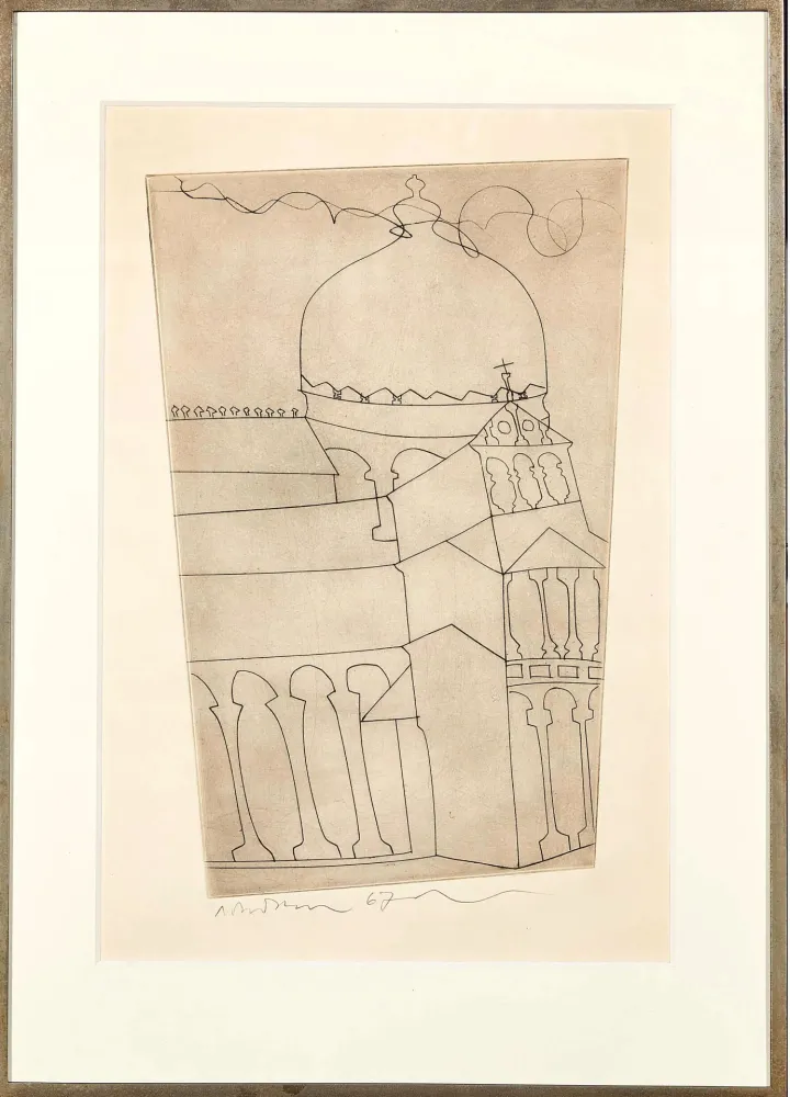 Aguafuerte Nicholson - Pisa (Vertical)