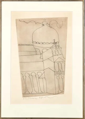 Aguafuerte Nicholson - Pisa (Vertical)