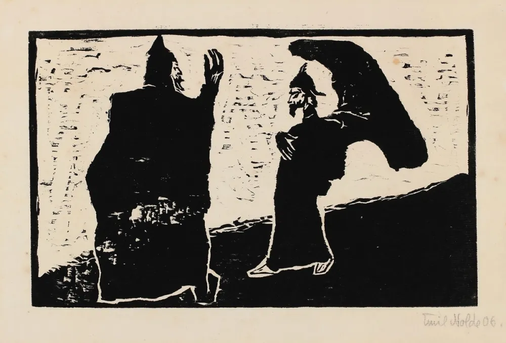 Grabado En Madera Nolde - General und Diener (General and Servant)