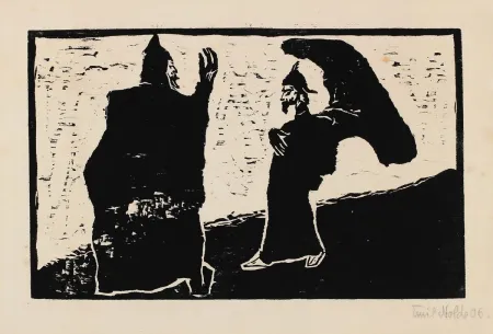 Grabado En Madera Nolde - General und Diener (General and Servant)