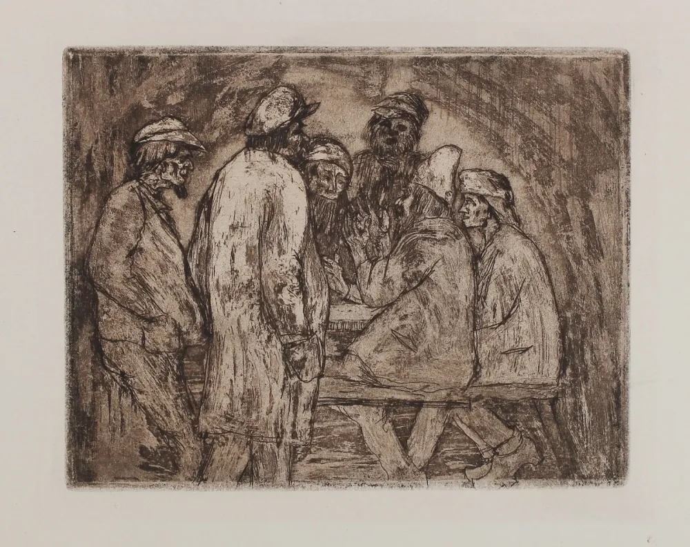 Grabado Nolde - Tischgesellschaft (Regulars' Table)