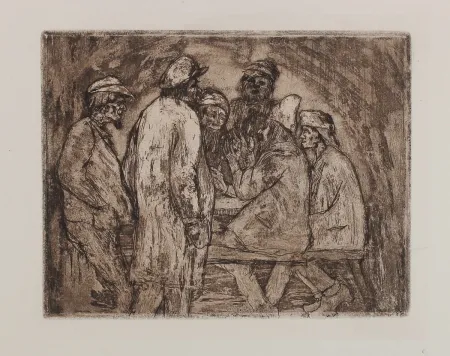 Grabado Nolde - Tischgesellschaft (Regulars' Table)