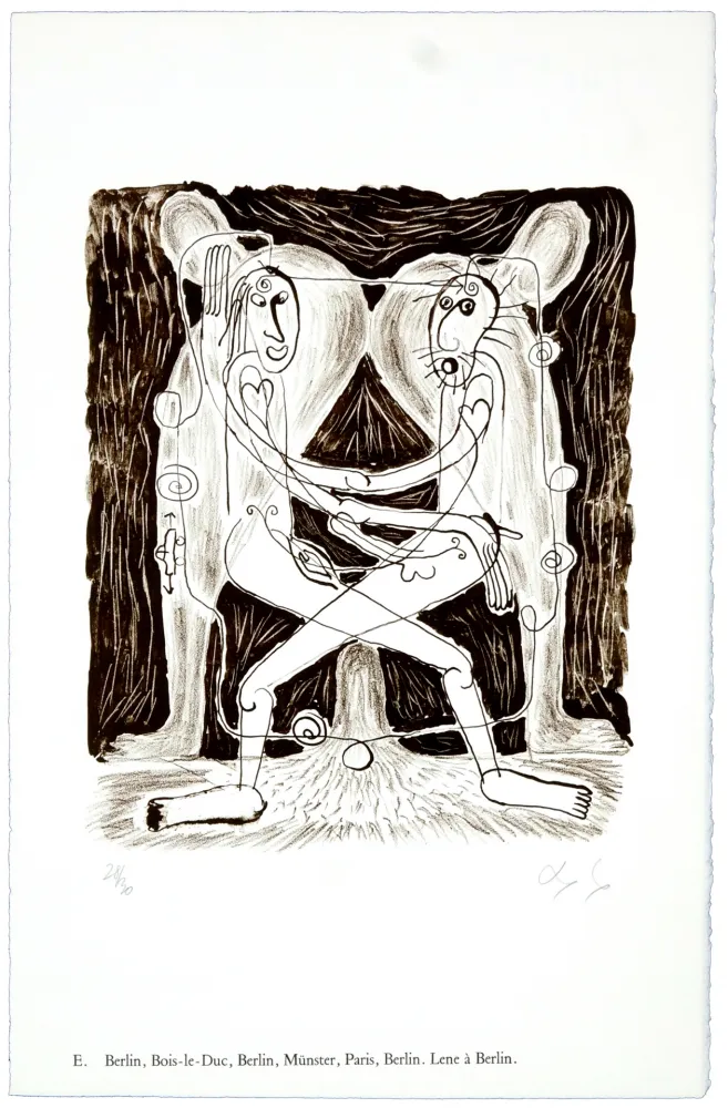 Litografía Nørgaard - E. Berlin, Bois-le-Duc, Münster, Paris, Berlin. Lene à Berlin