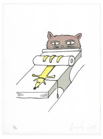 Litografía Nørgard - Chien écrasé