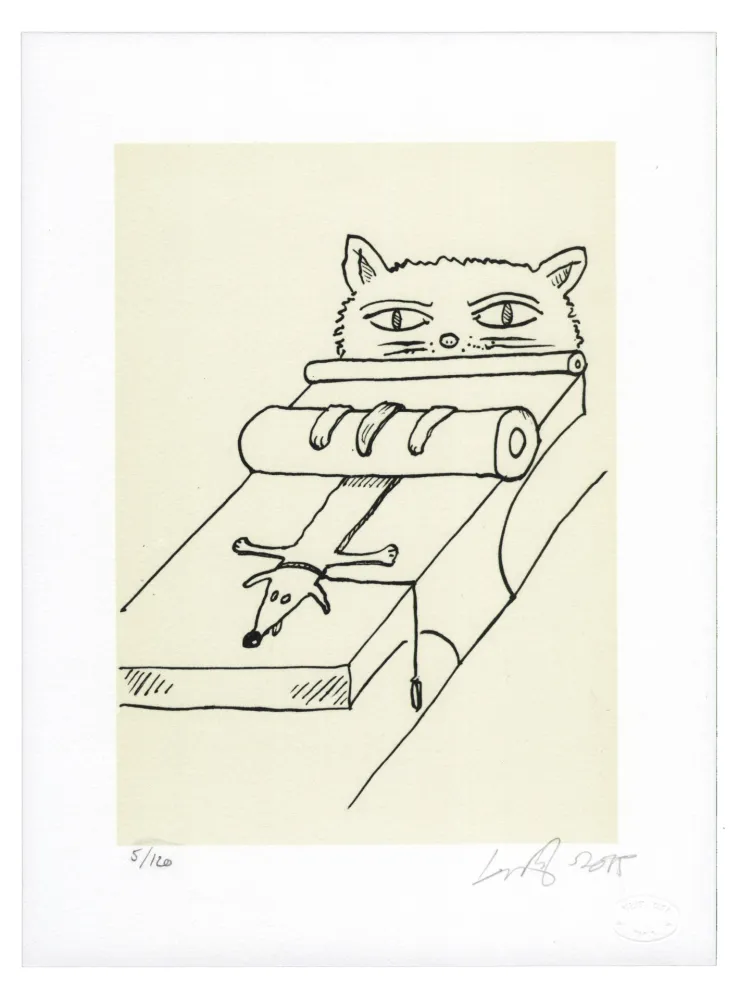 Litografía Nørgard - Chien écrasé