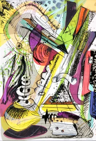 Litografía Nørgard - Leaving civilization 2