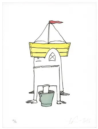 Litografía Nørgard - Tête dans le sceau