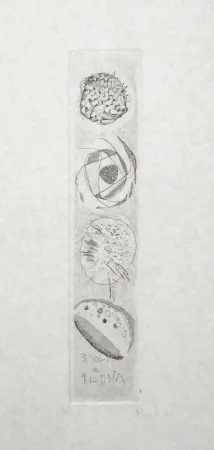 Aguafuerte Y Aguatinta Novelli - Tre soli e una luna