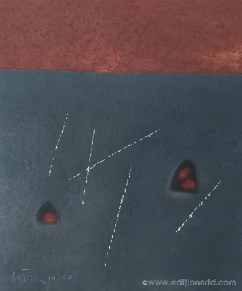 Grabado Nóvoa - CARRÉ NOIR & ROUGE 