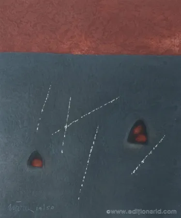 Grabado Nóvoa - CARRÉ NOIR & ROUGE 