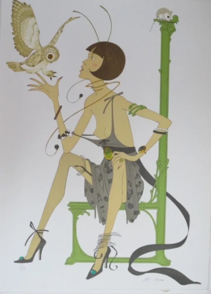 Litografía Noyer - La chouette