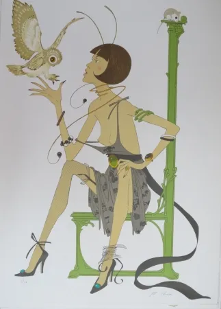 Litografía Noyer - La chouette