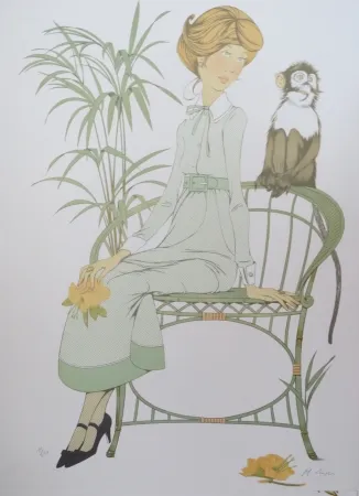 Litografía Noyer - Ouistiti