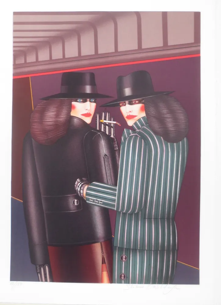 Litografía Okshteyn - Les 2 amies