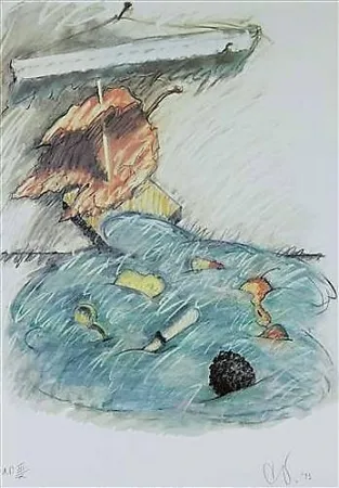 Litografía Oldenburg - Leaf Boat-Storm In The Studio