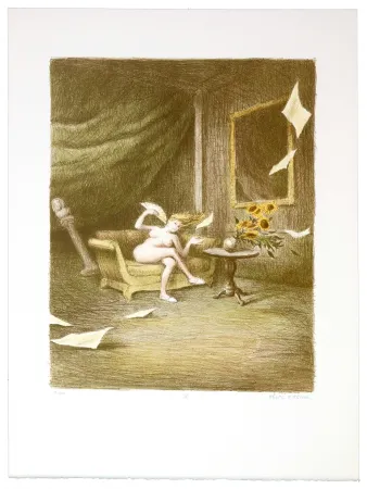 Litografía Olivier O - Romances Muettes (Lady wind's fan)