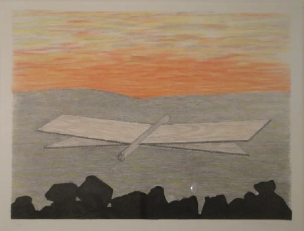 Litografía Oppenheim - Der Zypressenschwärmer.