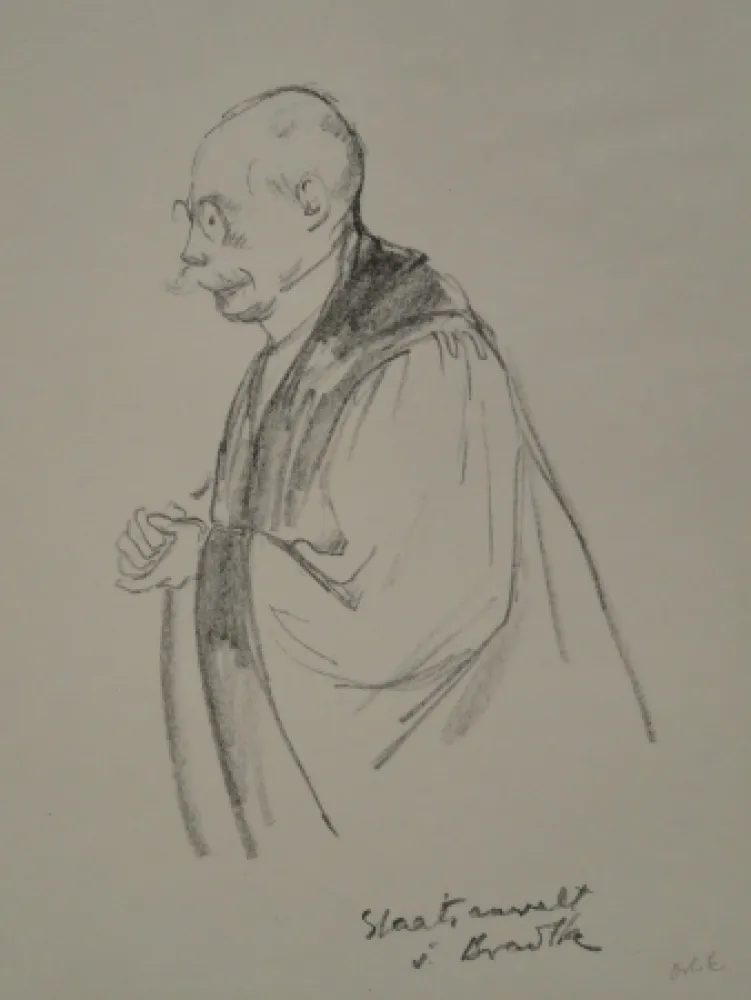 Litografía Orlik - Aus dem Reigen-Process 1921