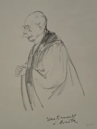 Litografía Orlik - Aus dem Reigen-Process 1921