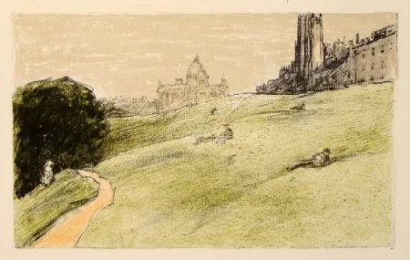 Litografía Orlik - Edinburgh