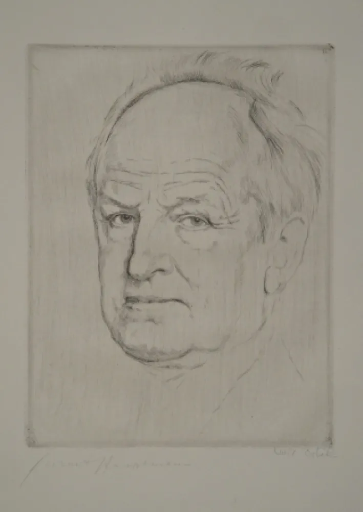 Aguafuerte Orlik - Gerhart Hauptmanns Bildnis