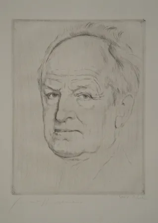 Aguafuerte Orlik - Gerhart Hauptmanns Bildnis